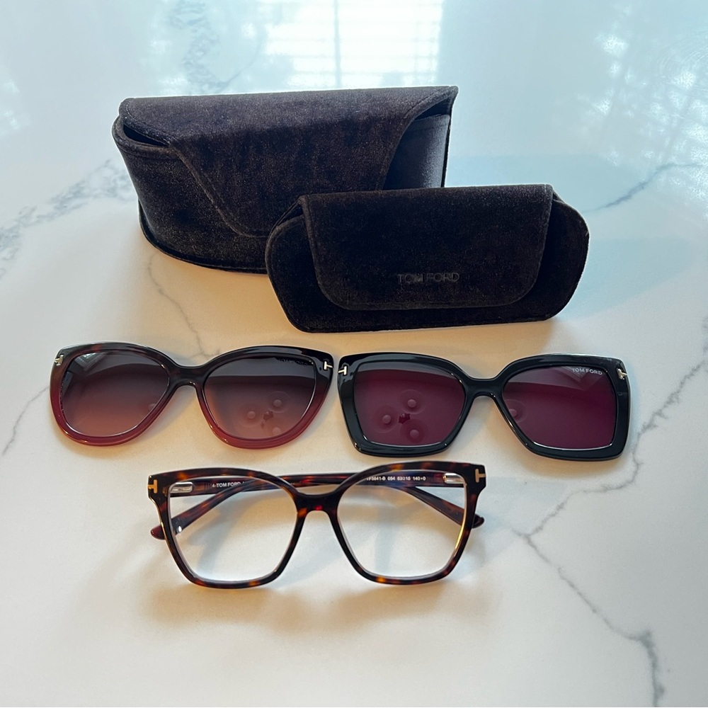 Tom Ford Red Havana 3-in-1 Sunglasses